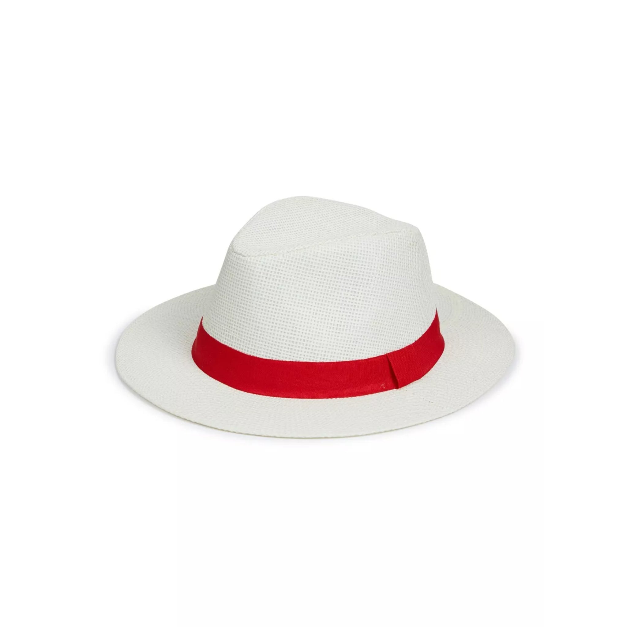 Nicky Adams Countrywear cream Panama style hat with red band